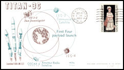 USA - Sobre conmemorativo lanzamiento cohete Titan 3C con satelite Oscar 4 - 21 Diciembre 1965